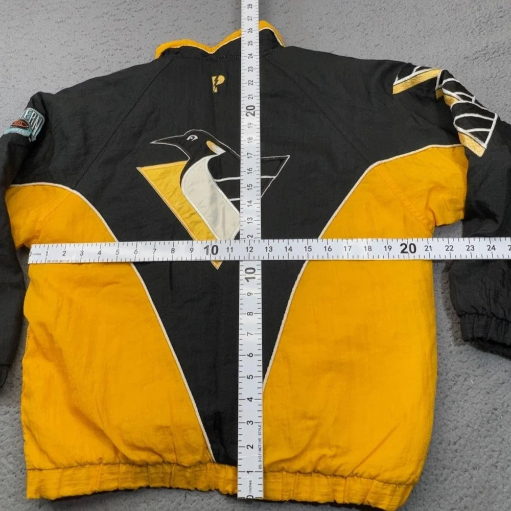 Vintage Pittsburgh Penguins Pullover Jacket Boys Large Black NHL Pro Player 90s